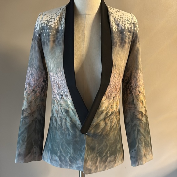 Elegant Multicolor Women's tuxedo like blazer Jacket hook and eye front close S - Picture 6 of 17